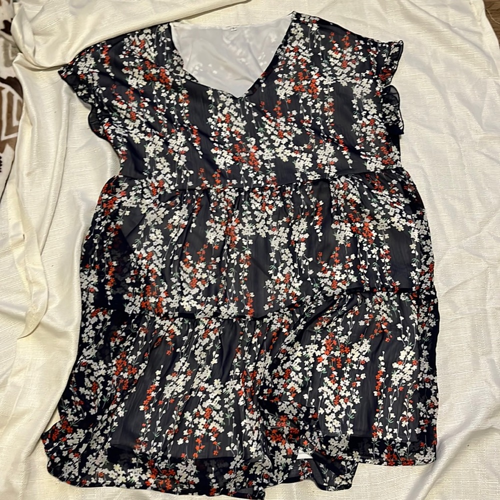 Floral blue dress